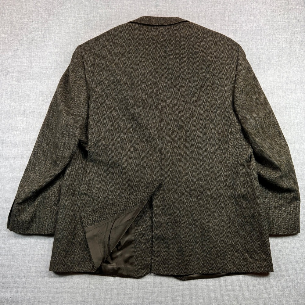 Vintage 90s Cricketeer Wool Tweed Sport Coat Blazer Men 48R Brown Academia Prep - Picture 7 of 16